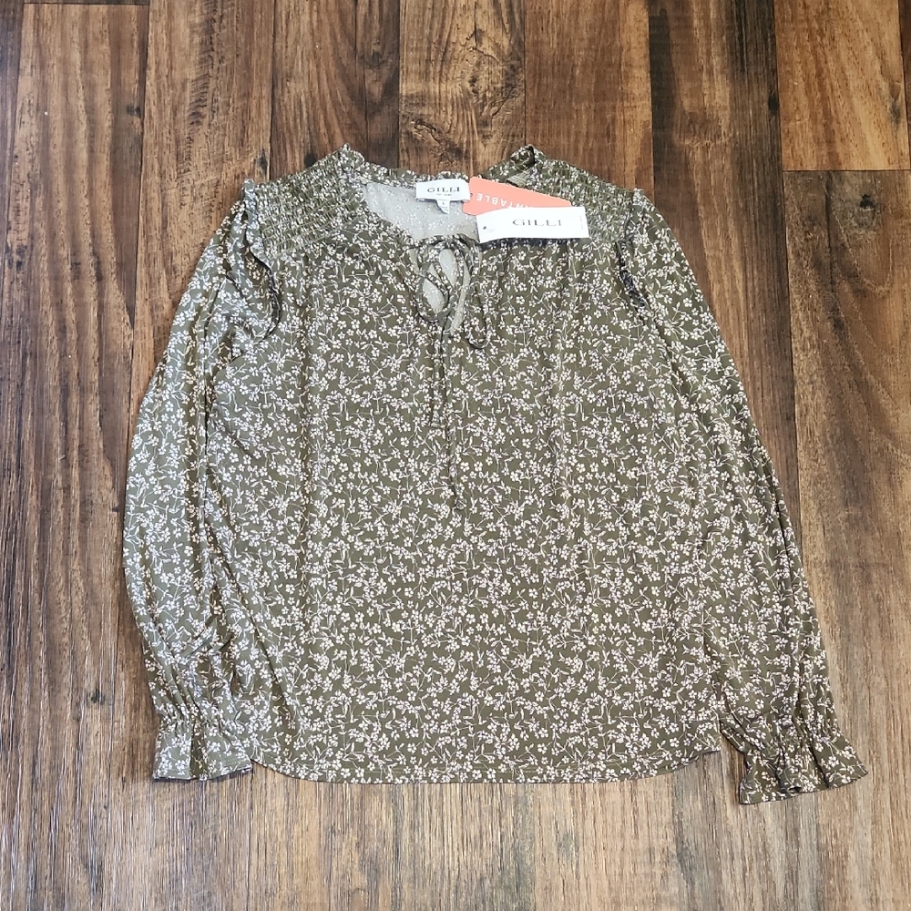 Olive Floral Women's Top